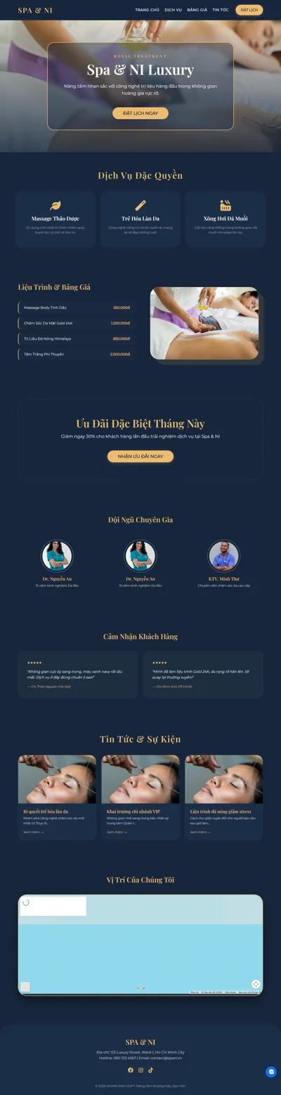 Thiết kế website spa/nail giá rẻ 3-5 triệu – Giao diện đẹp, chuẩn SEO, load nhanh